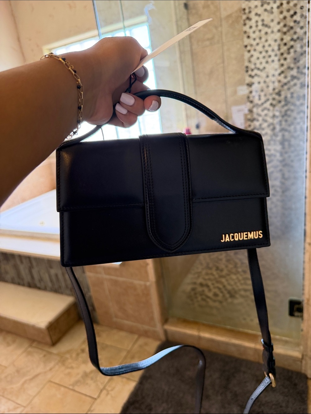 Jacquemus Black Leather Le Grand Bambino Bag